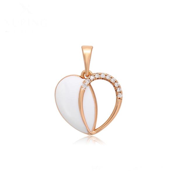 18K white heart pendant 