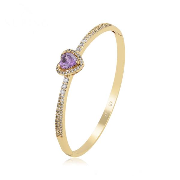 14K violet heart bangle 