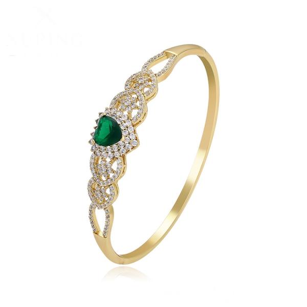 14K green heart bangle 