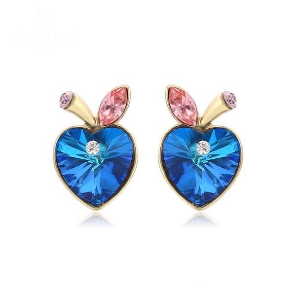 14K Blue heart earring 