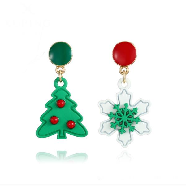 14K Christmas tree & snowflake earrings