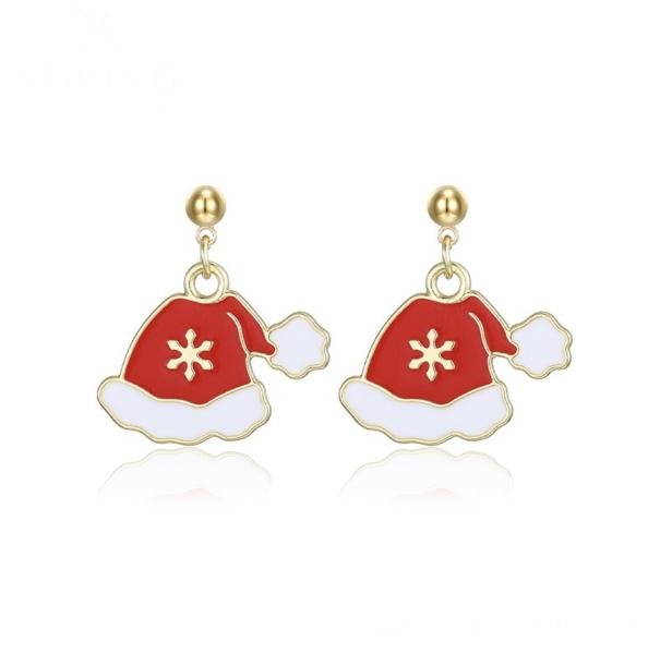 14K Santa hat earrings