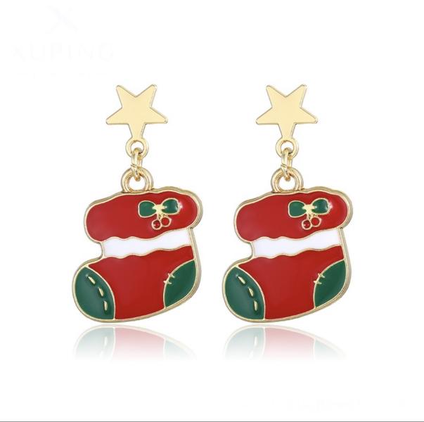 14K Christmas stocking earrings 