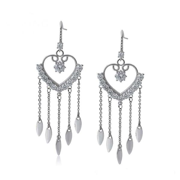 WG long heart earring