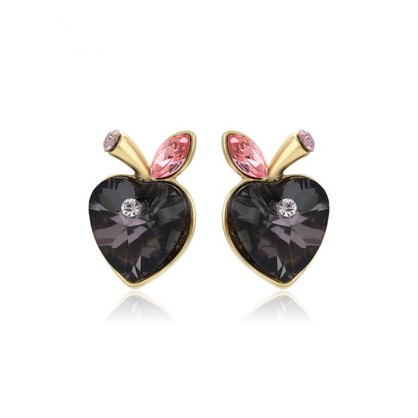 14K Blk heart stud earrings 