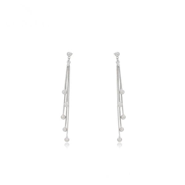 WG simple long earrings 