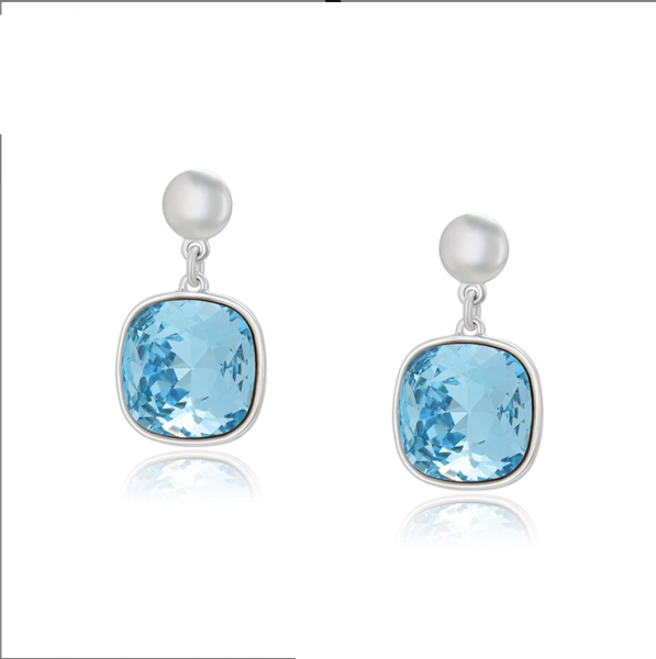 WG  Swarovski crystal earrings  - ocean