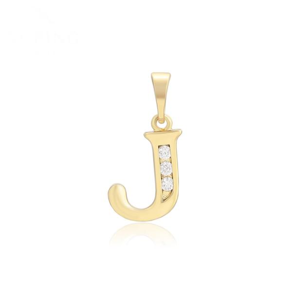 14K letter J pendant 