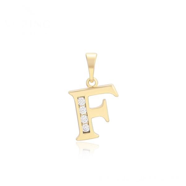 14K letter F pendant 