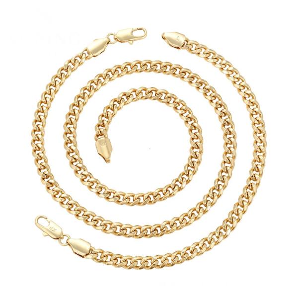 14K set bracelet 19-21cm, necklace 45-50cm (6mm)