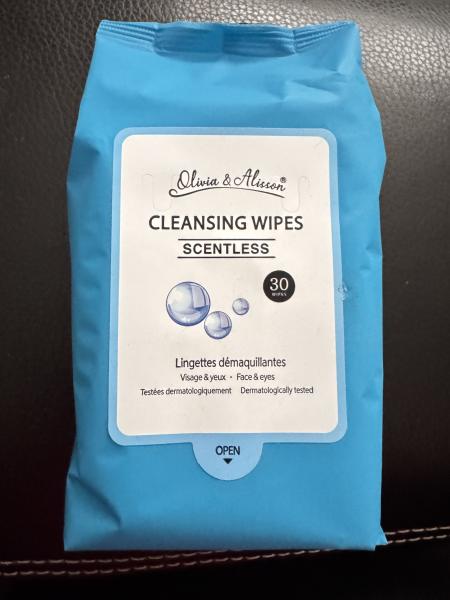 Cleansing wipes - scentless blue 