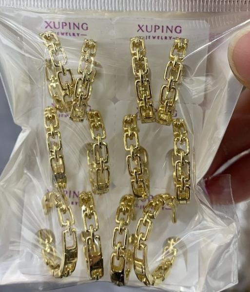 14K chain hoops - 1 inch