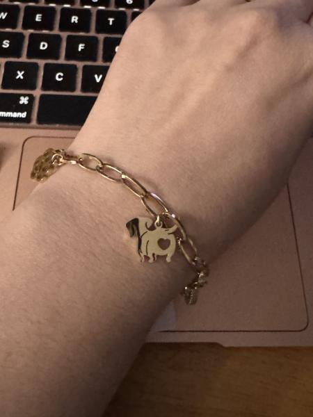 TTM 14K love my dog bracelet 17cm