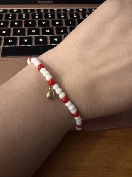 TTM 14K red n white bracelet 