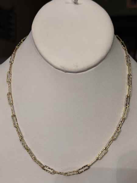 14K classy paperclip necklace 45cm 