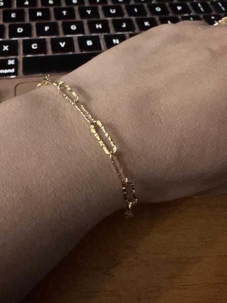 14K paperclip bracelet 18cm