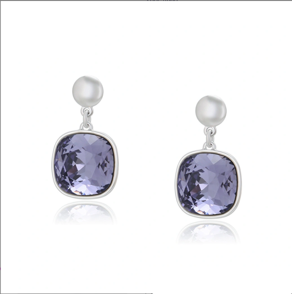 WG Swarovski crystal earrings - Purple 