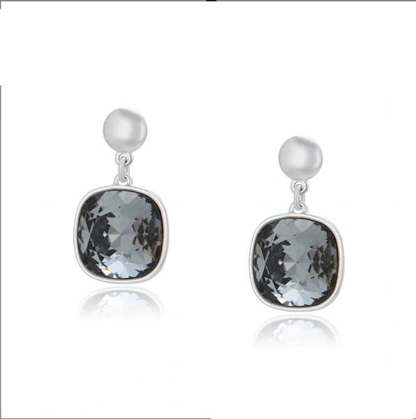 WG Swarovski crystal earrings - black